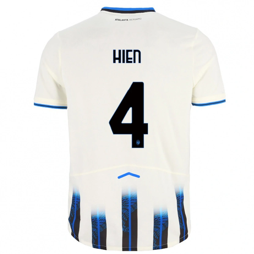 Danxen Mujer Camiseta Isak Hien #4 Blanco Azul 2ª Equipación 2025/26 La Camisa