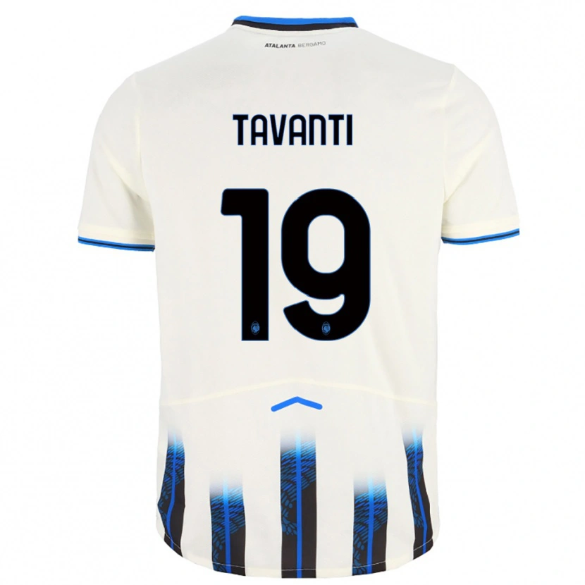 Danxen Mujer Camiseta Mattia Tavanti #19 Blanco Azul 2ª Equipación 2025/26 La Camisa
