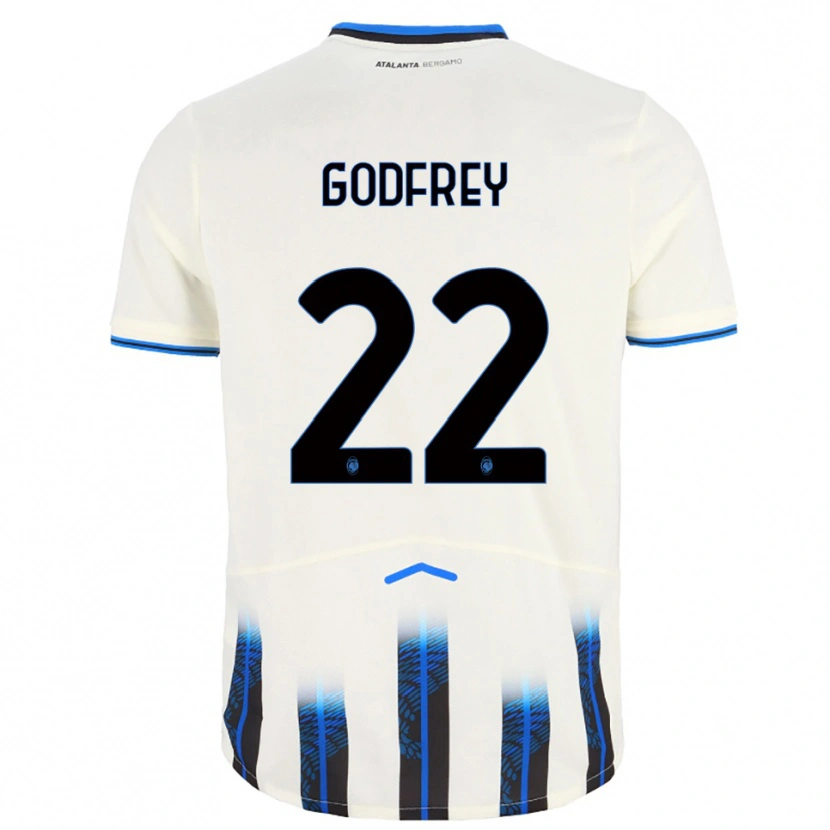 Danxen Mujer Camiseta Ben Godfrey #22 Blanco Azul 2ª Equipación 2025/26 La Camisa