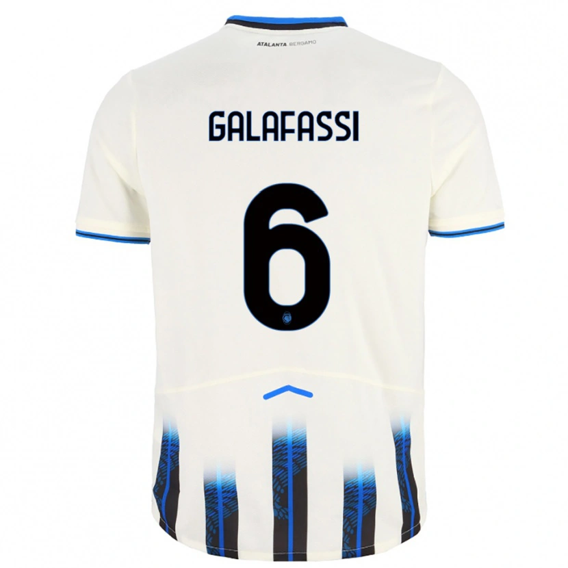 Danxen Mujer Camiseta Filippo Galafassi #6 Blanco Azul 2ª Equipación 2025/26 La Camisa