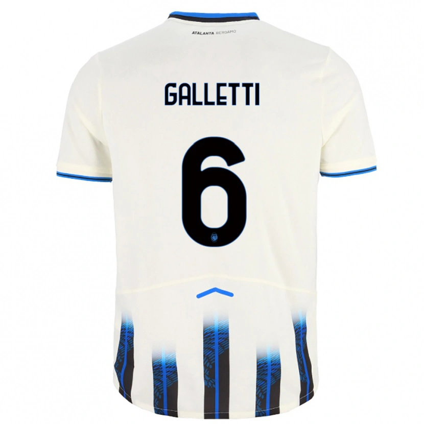 Danxen Mujer Camiseta Elia Galletti #6 Blanco Azul 2ª Equipación 2025/26 La Camisa