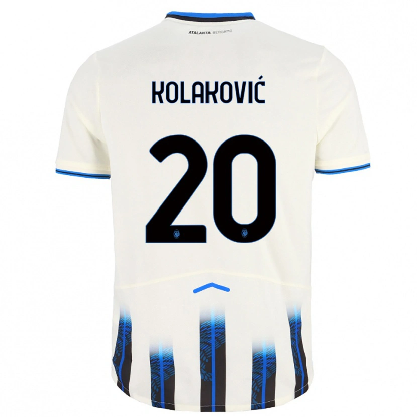 Danxen Mujer Camiseta Vinko Kolaković #20 Blanco Azul 2ª Equipación 2025/26 La Camisa
