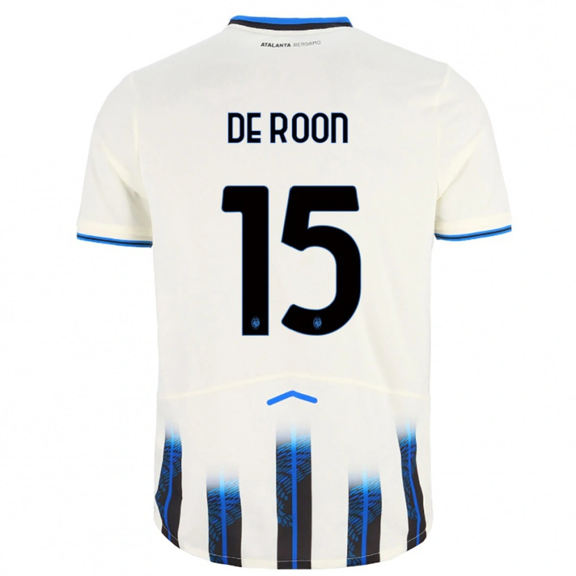 Danxen Mujer Camiseta Marten De Roon #15 Blanco Azul 2ª Equipación 2025/26 La Camisa