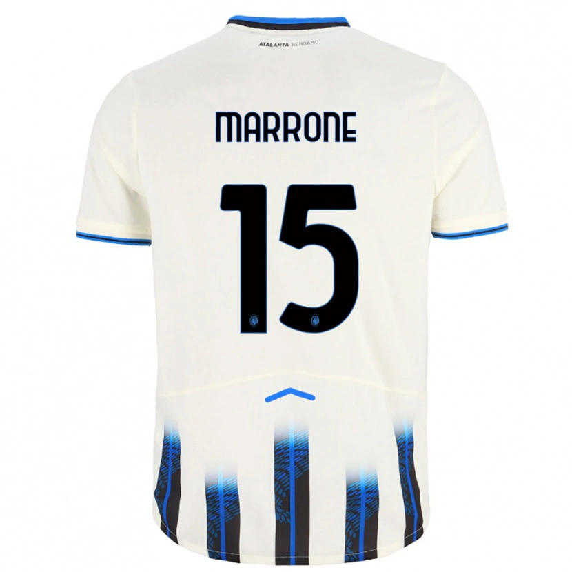 Danxen Mujer Camiseta Federico Marrone #15 Blanco Azul 2ª Equipación 2025/26 La Camisa
