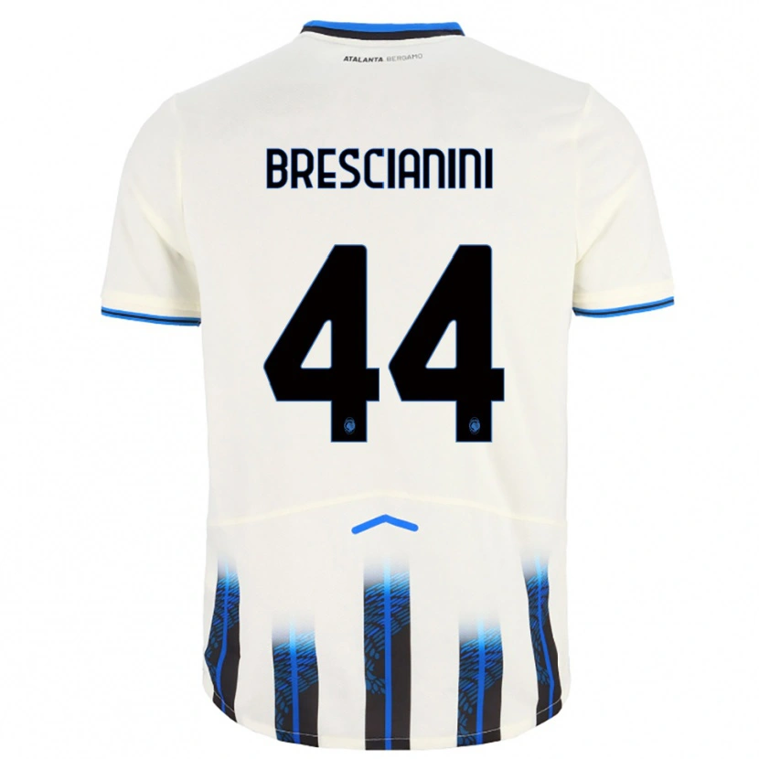 Danxen Mujer Camiseta Marco Brescianini #44 Blanco Azul 2ª Equipación 2025/26 La Camisa