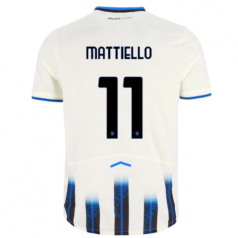 Danxen Mujer Camiseta Federico Mattiello #11 Blanco Azul 2ª Equipación 2025/26 La Camisa