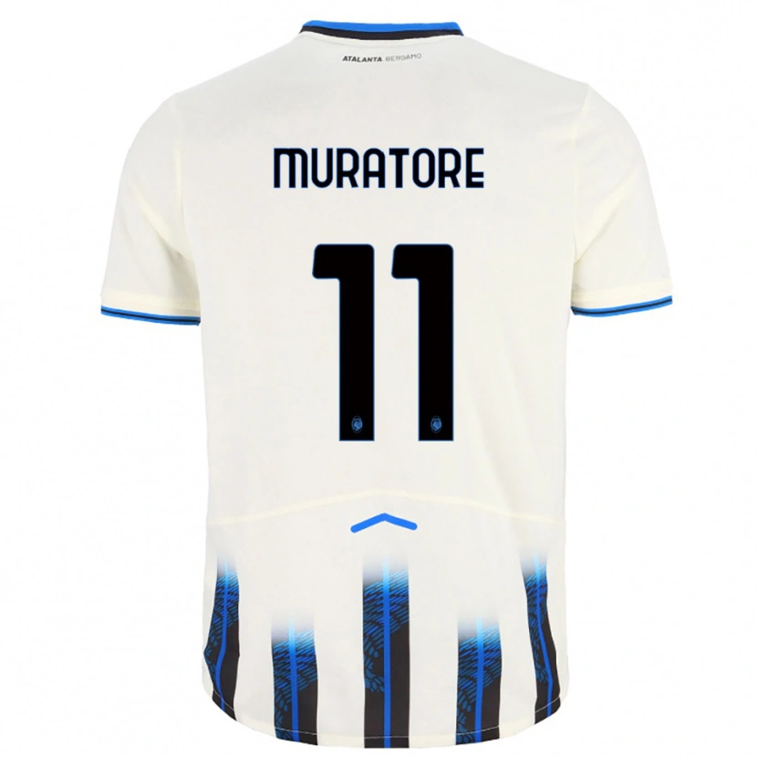 Danxen Mujer Camiseta Simone Muratore #11 Blanco Azul 2ª Equipación 2025/26 La Camisa