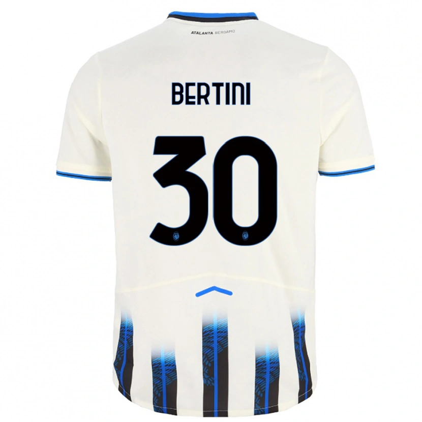 Danxen Mujer Camiseta Tommaso Bertini #30 Blanco Azul 2ª Equipación 2025/26 La Camisa
