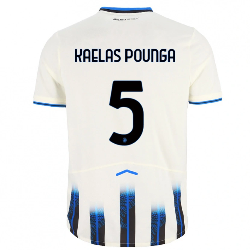 Danxen Mujer Camiseta Digne Kaelas Pounga #5 Blanco Azul 2ª Equipación 2025/26 La Camisa