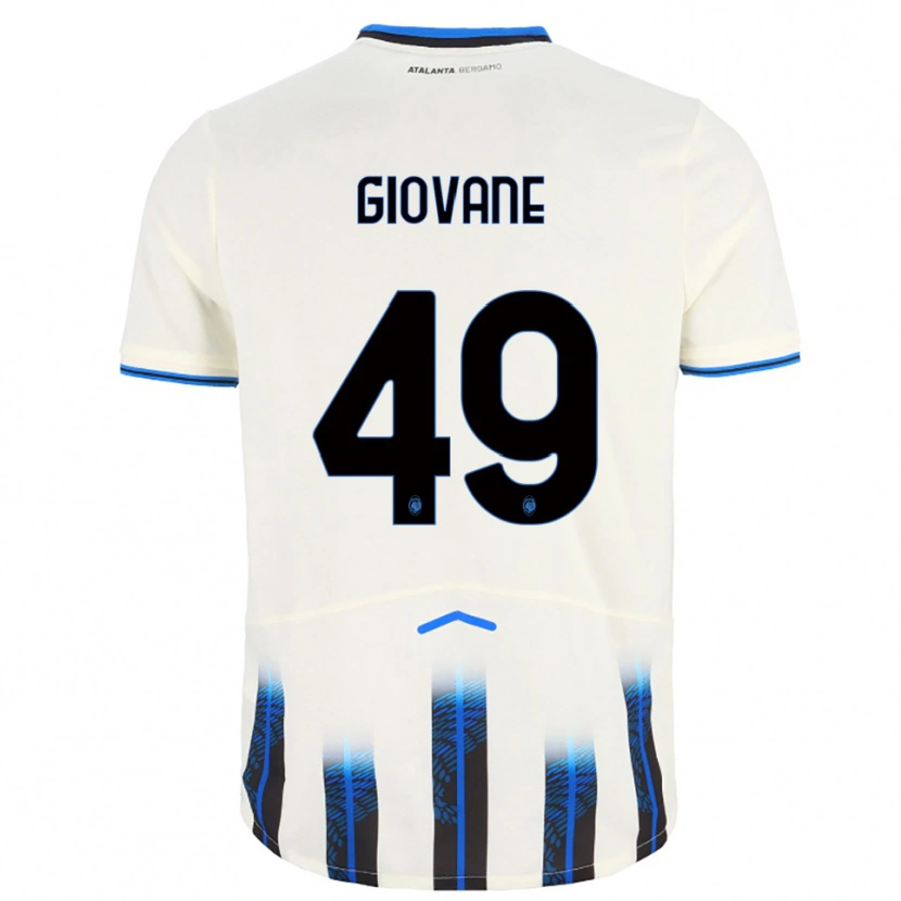 Danxen Mujer Camiseta Samuel Giovane #49 Blanco Azul 2ª Equipación 2025/26 La Camisa