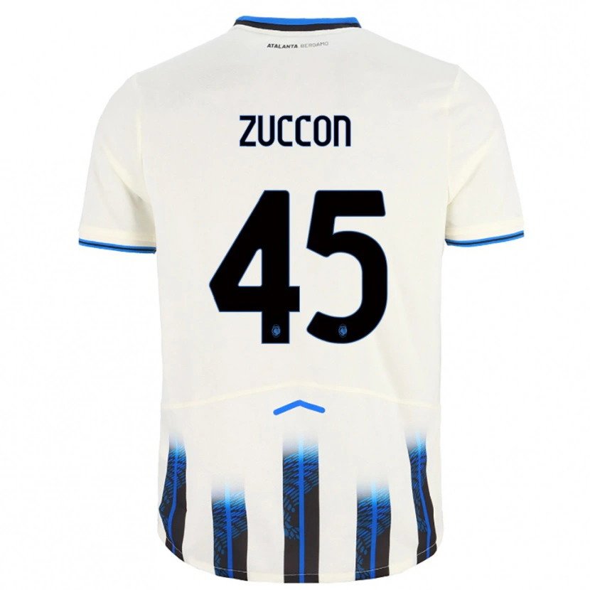 Danxen Mujer Camiseta Federico Zuccon #45 Blanco Azul 2ª Equipación 2025/26 La Camisa