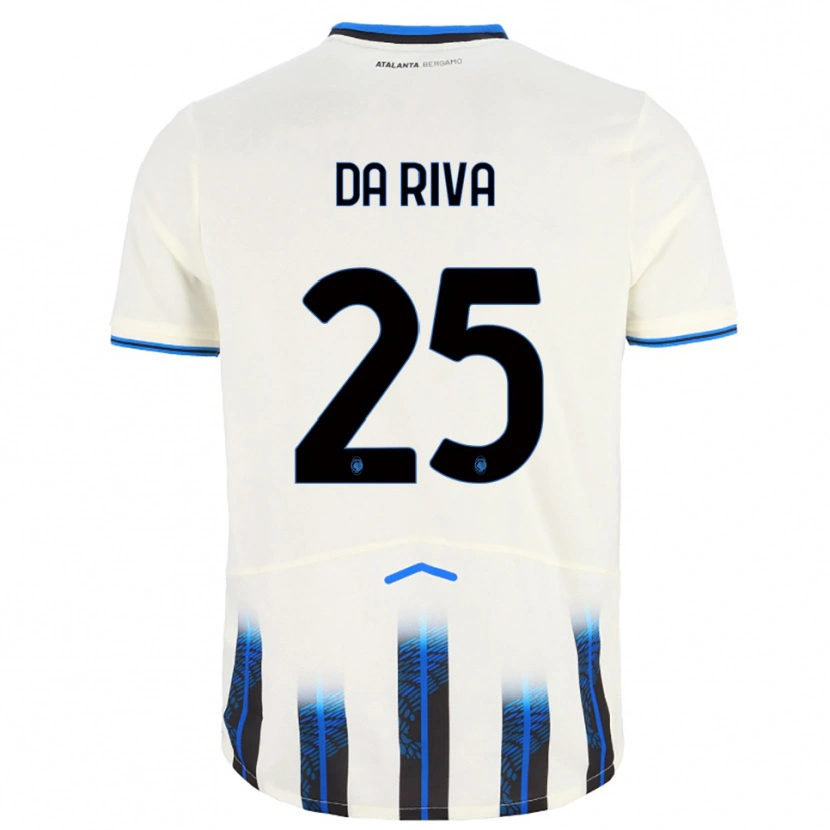 Danxen Mujer Camiseta Jacopo Da Riva #25 Blanco Azul 2ª Equipación 2025/26 La Camisa