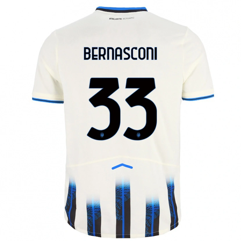 Danxen Mujer Camiseta Lorenzo Bernasconi #33 Blanco Azul 2ª Equipación 2025/26 La Camisa