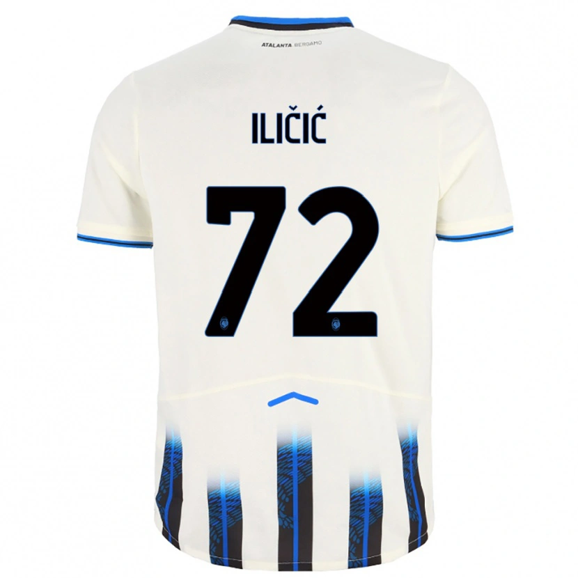 Danxen Mujer Camiseta Josip Ilicic #72 Blanco Azul 2ª Equipación 2025/26 La Camisa