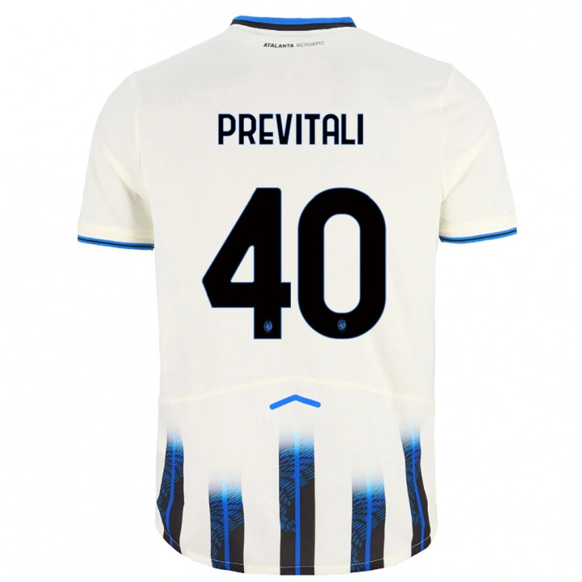 Danxen Mujer Camiseta Cristian Previtali #40 Blanco Azul 2ª Equipación 2025/26 La Camisa