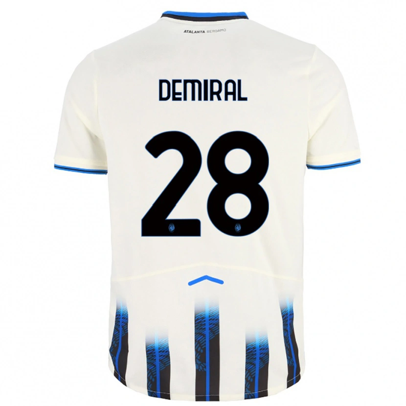 Danxen Mujer Camiseta Merih Demiral #28 Blanco Azul 2ª Equipación 2025/26 La Camisa