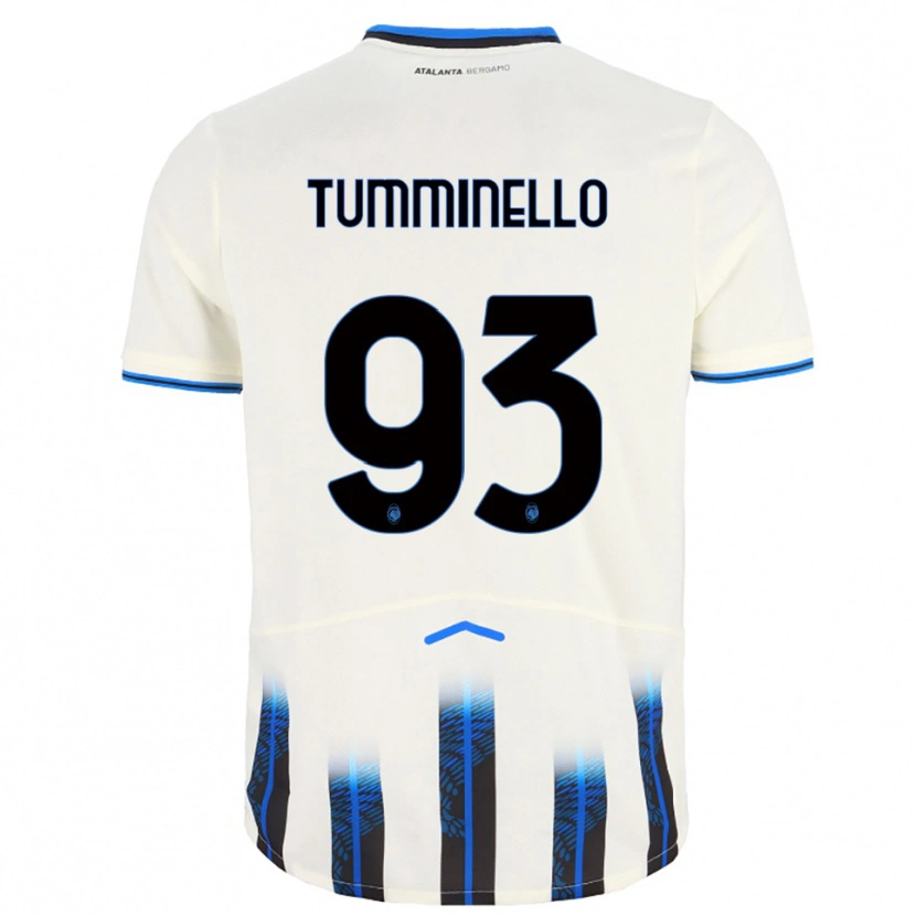 Danxen Mujer Camiseta Marco Tumminello #93 Blanco Azul 2ª Equipación 2025/26 La Camisa