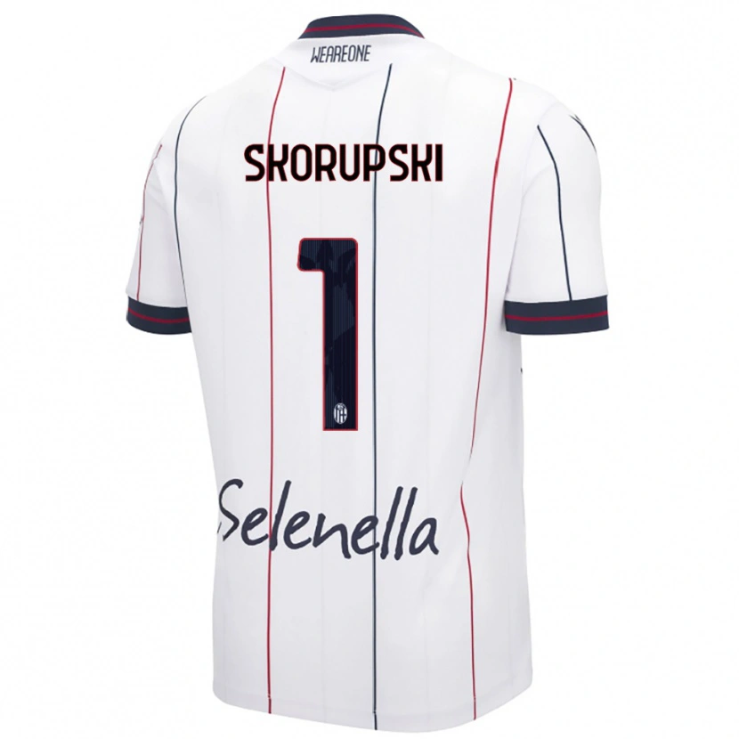 Danxen Mujer Camiseta Lukasz Skorupski #1 Blanco Azul Real 2ª Equipación 2025/26 La Camisa
