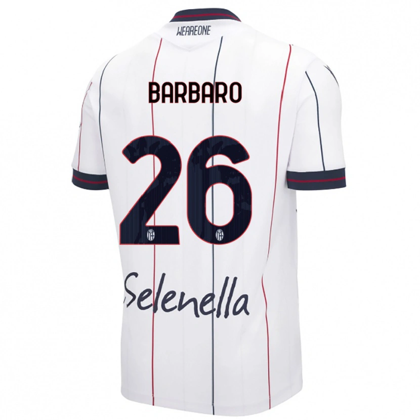 Danxen Mujer Camiseta Elia Barbaro #26 Blanco Azul Real 2ª Equipación 2025/26 La Camisa
