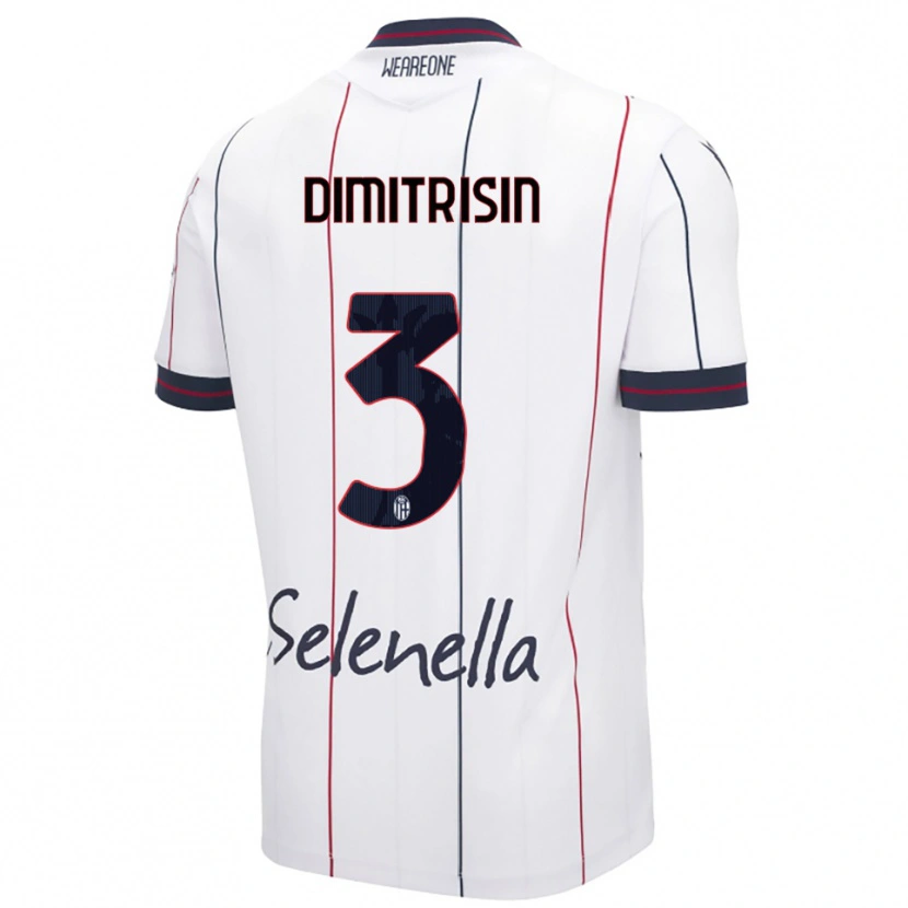 Danxen Mujer Camiseta Daniil Dimitrișin #3 Blanco Azul Real 2ª Equipación 2025/26 La Camisa