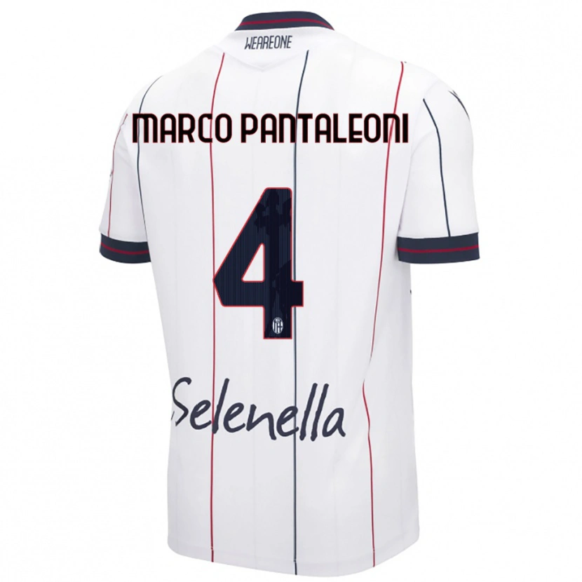 Danxen Mujer Camiseta Gian Marco Pantaleoni #4 Blanco Azul Real 2ª Equipación 2025/26 La Camisa