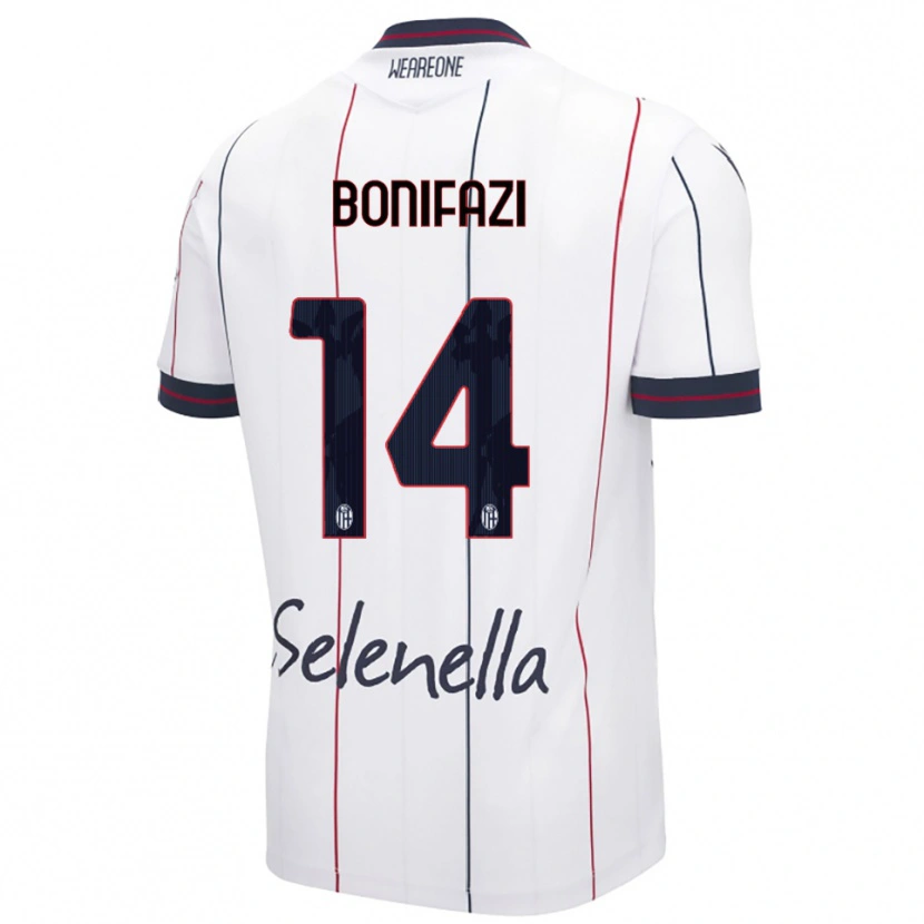 Danxen Mujer Camiseta Kevin Bonifazi #14 Blanco Azul Real 2ª Equipación 2025/26 La Camisa