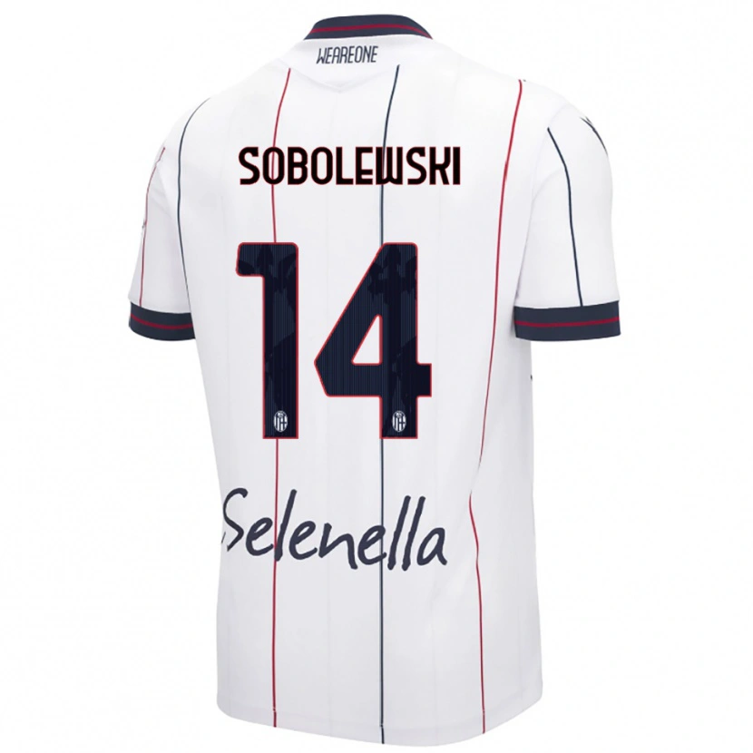 Danxen Mujer Camiseta Konrad Sobolewski #14 Blanco Azul Real 2ª Equipación 2025/26 La Camisa