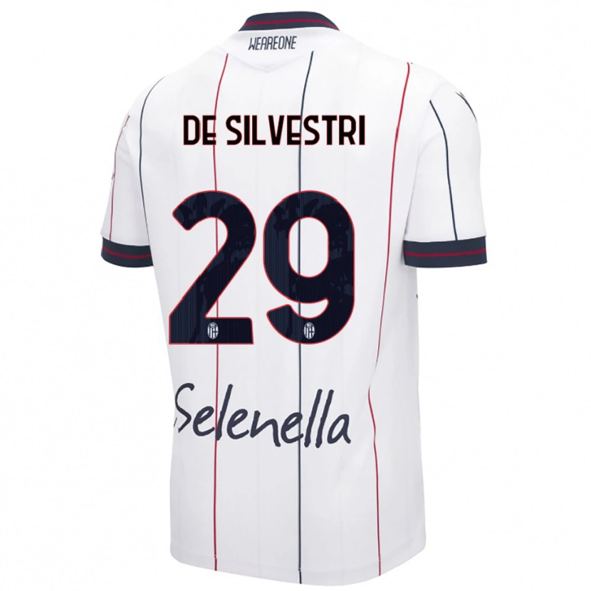 Danxen Mujer Camiseta Lorenzo De Silvestri #29 Blanco Azul Real 2ª Equipación 2025/26 La Camisa