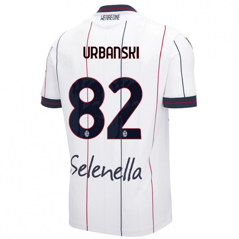 Danxen Mujer Camiseta Kacper Urbanski #82 Blanco Azul Real 2ª Equipación 2025/26 La Camisa