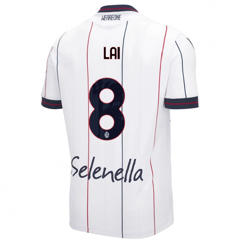 Danxen Mujer Camiseta Luca Lai #8 Blanco Azul Real 2ª Equipación 2025/26 La Camisa