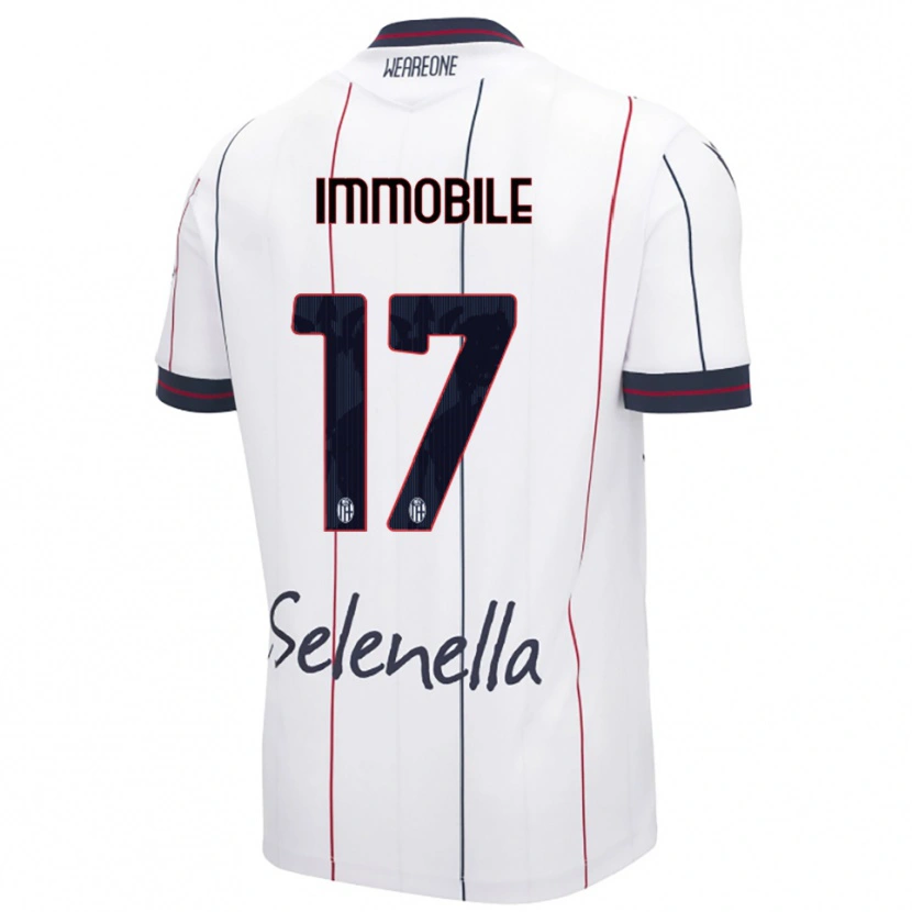 Danxen Mujer Camiseta Ciro Immobile #17 Blanco Azul Real 2ª Equipación 2025/26 La Camisa