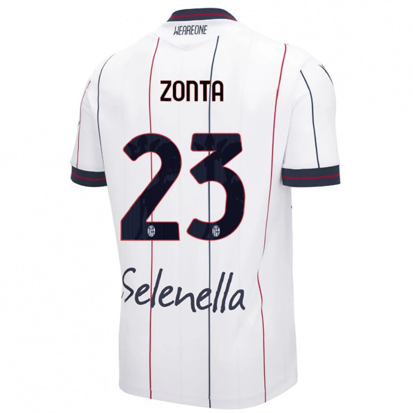 Danxen Mujer Camiseta Alessandro Zonta #23 Blanco Azul Real 2ª Equipación 2025/26 La Camisa