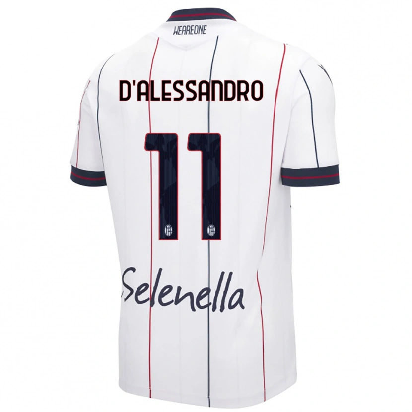 Danxen Mujer Camiseta Giuliano D'alessandro #11 Blanco Azul Real 2ª Equipación 2025/26 La Camisa