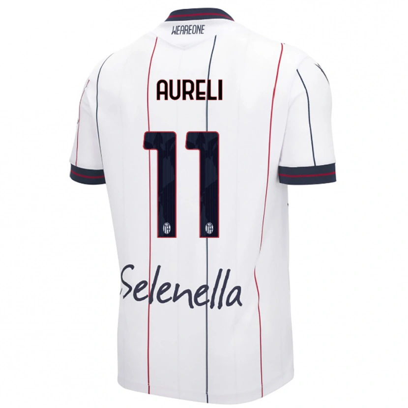 Danxen Mujer Camiseta Valerio Aureli #11 Blanco Azul Real 2ª Equipación 2025/26 La Camisa