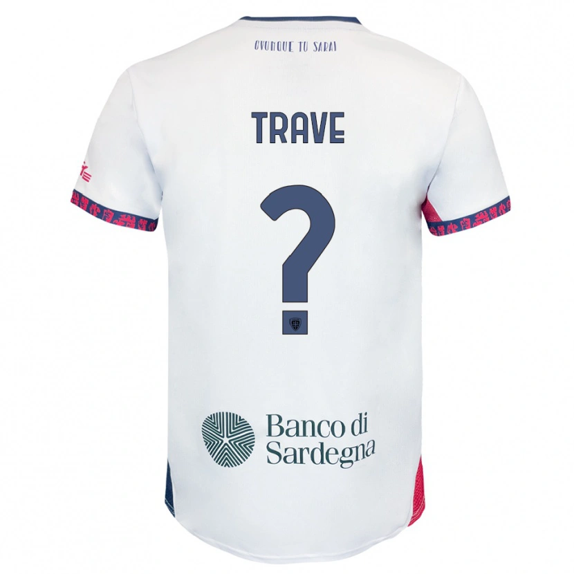 Danxen Mujer Camiseta Robert Trave #0 Blanco Marino Rojo 2ª Equipación 2025/26 La Camisa