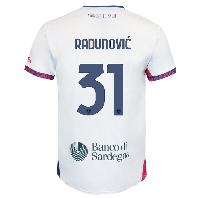 Danxen Mujer Camiseta Boris Radunović #31 Blanco Marino Rojo 2ª Equipación 2025/26 La Camisa