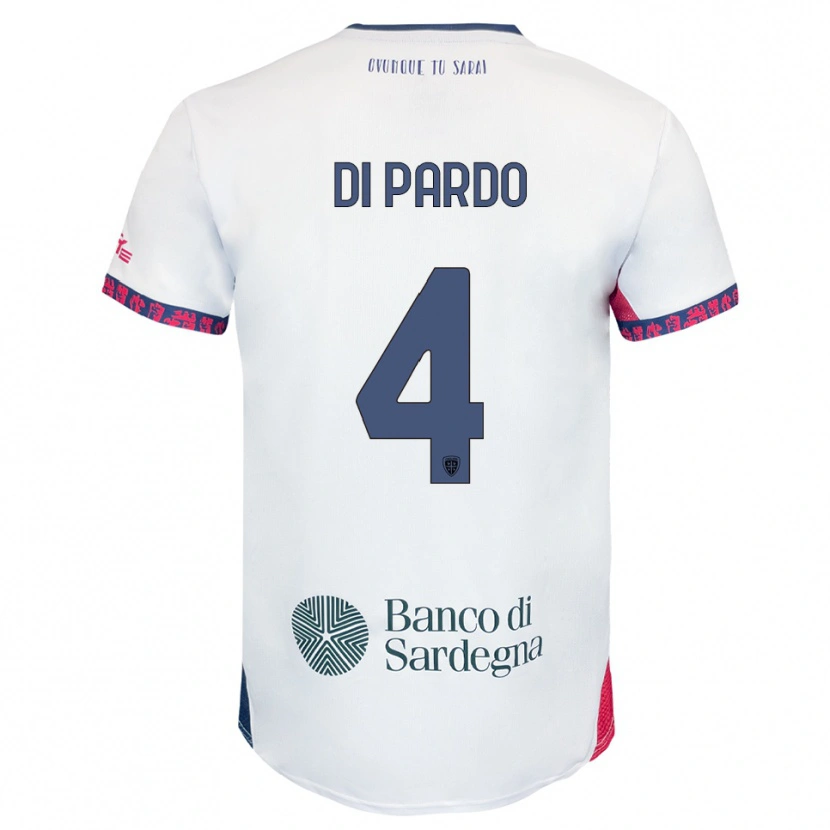 Danxen Mujer Camiseta Alessandro Di Pardo #4 Blanco Marino Rojo 2ª Equipación 2025/26 La Camisa