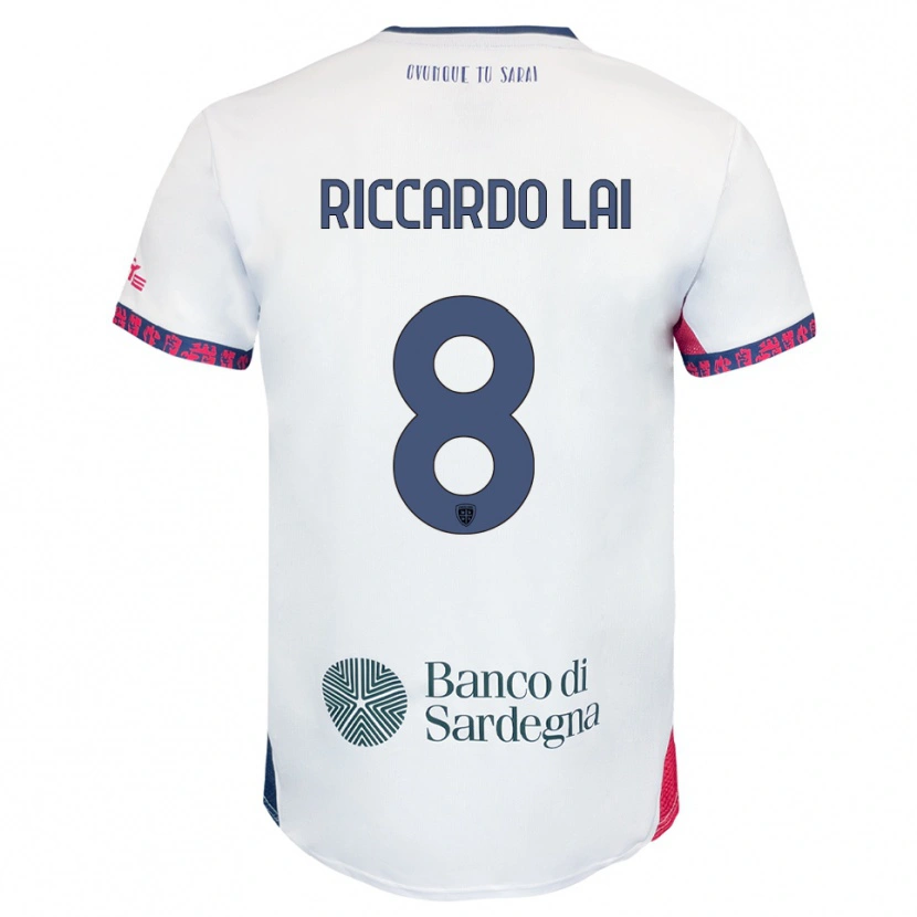 Danxen Mujer Camiseta Riccardo Lai #8 Blanco Marino Rojo 2ª Equipación 2025/26 La Camisa