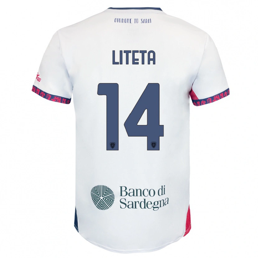 Danxen Mujer Camiseta Joseph Liteta #14 Blanco Marino Rojo 2ª Equipación 2025/26 La Camisa
