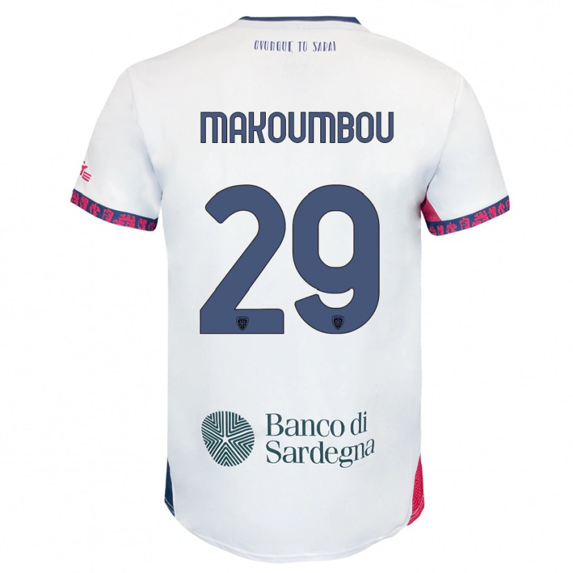 Danxen Mujer Camiseta Antoine Makoumbou #29 Blanco Marino Rojo 2ª Equipación 2025/26 La Camisa