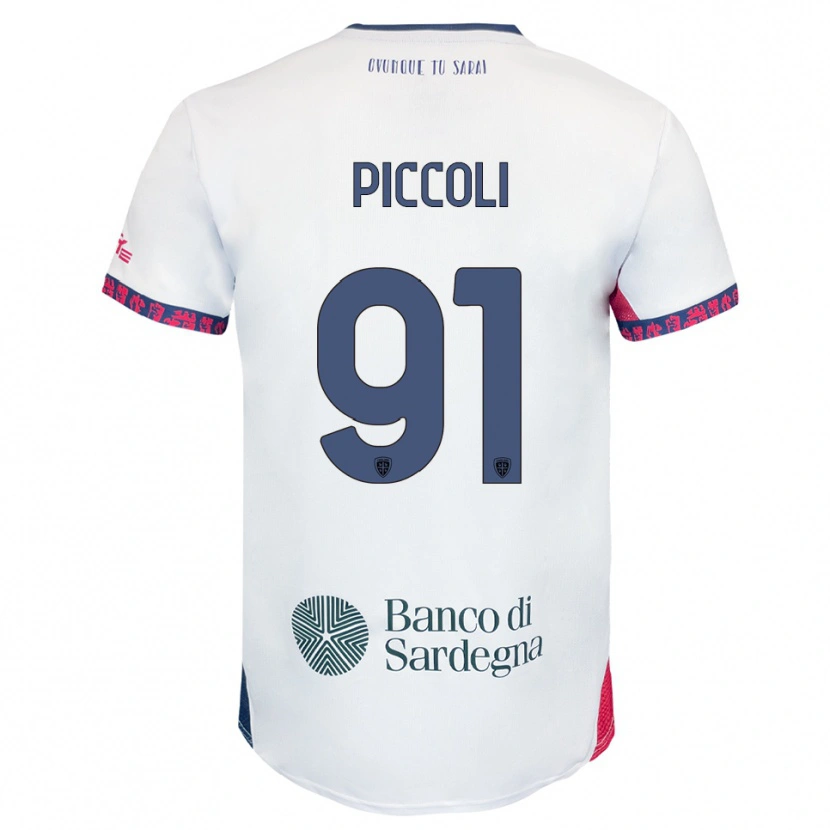 Danxen Mujer Camiseta Roberto Piccoli #91 Blanco Marino Rojo 2ª Equipación 2025/26 La Camisa
