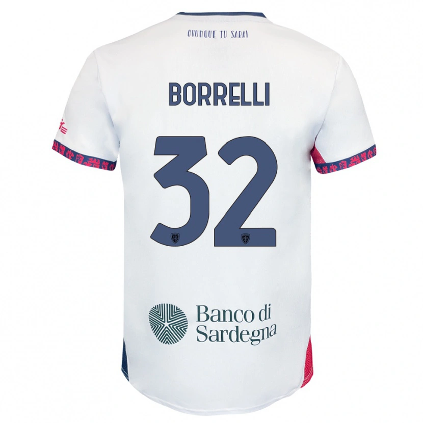 Danxen Mujer Camiseta Gennaro Borrelli #32 Blanco Marino Rojo 2ª Equipación 2025/26 La Camisa