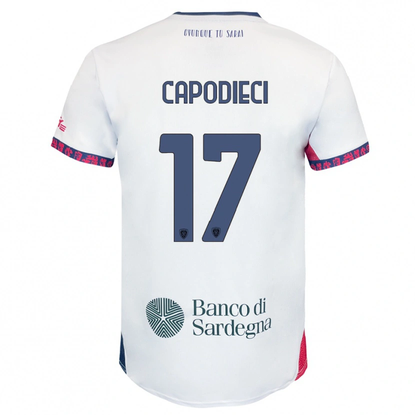 Danxen Mujer Camiseta Loris Capodieci #17 Blanco Marino Rojo 2ª Equipación 2025/26 La Camisa
