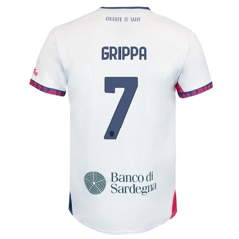Danxen Mujer Camiseta Giosuè Grippa #7 Blanco Marino Rojo 2ª Equipación 2025/26 La Camisa