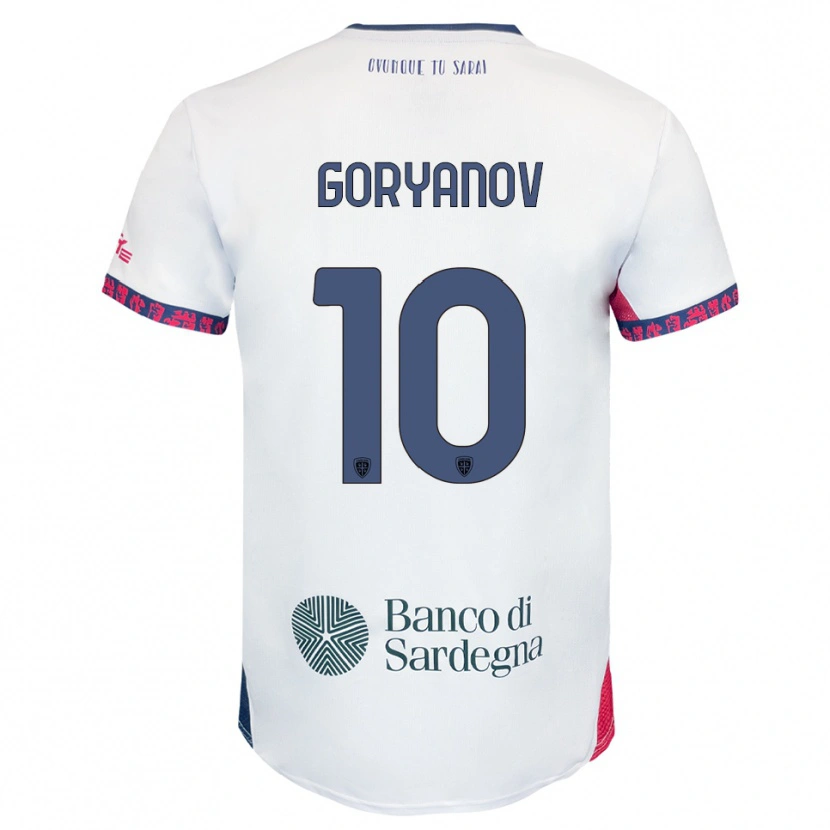 Danxen Mujer Camiseta Kristiyan Goryanov #10 Blanco Marino Rojo 2ª Equipación 2025/26 La Camisa