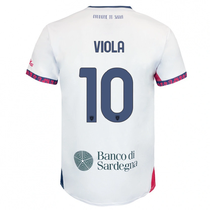 Danxen Mujer Camiseta Nicolas Viola #10 Blanco Marino Rojo 2ª Equipación 2025/26 La Camisa
