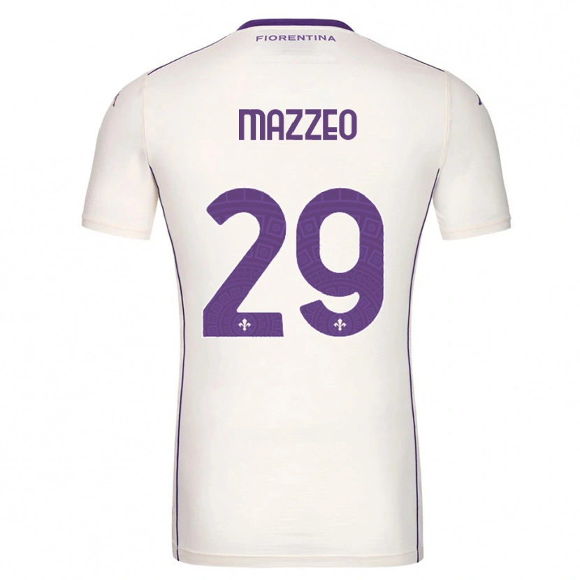Danxen Mujer Camiseta Brando Mazzeo #29 Blanco Púrpura Rojo 2ª Equipación 2025/26 La Camisa