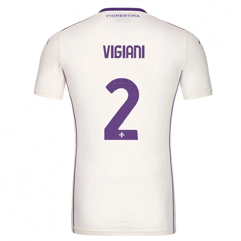 Danxen Mujer Camiseta Lorenzo Vigiani #2 Blanco Púrpura Rojo 2ª Equipación 2025/26 La Camisa