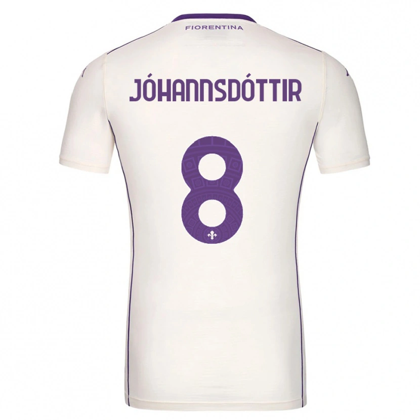 Danxen Mujer Camiseta Alexandra Jóhannsdóttir #8 Blanco Púrpura Rojo 2ª Equipación 2025/26 La Camisa