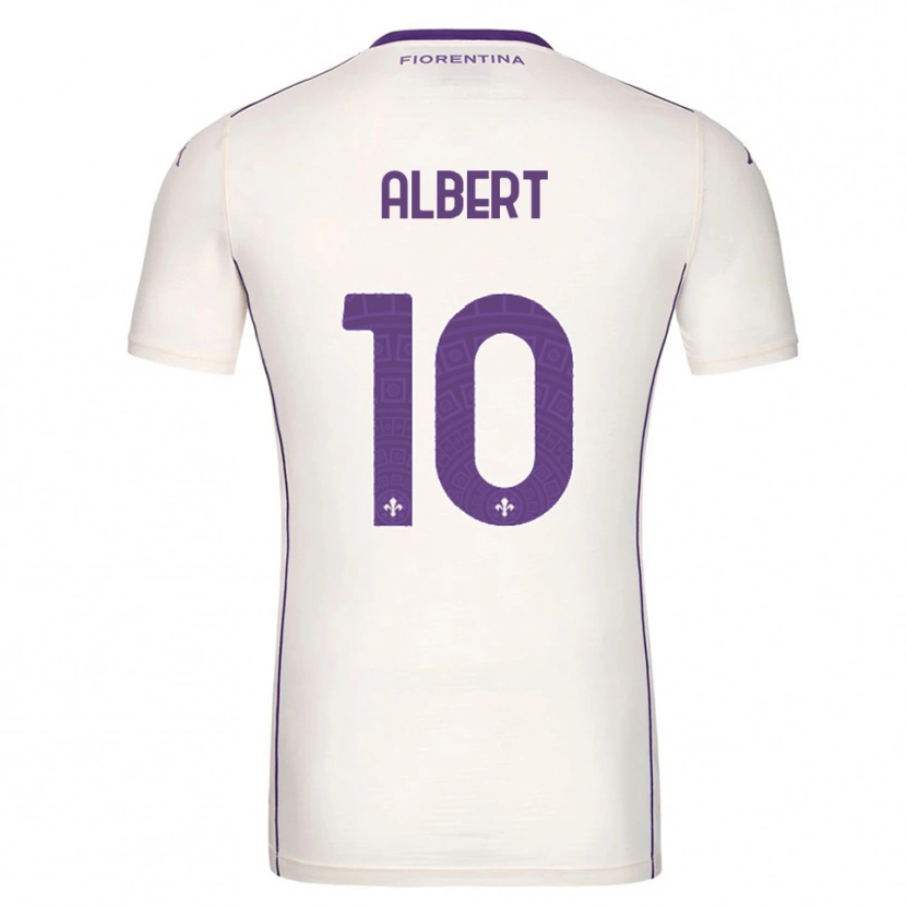 Danxen Mujer Camiseta Albert Gudmundsson #10 Blanco Púrpura Rojo 2ª Equipación 2025/26 La Camisa